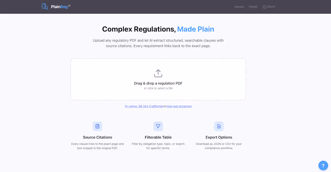 Cover image for PlainRegAI: Convert Complex Regulations with