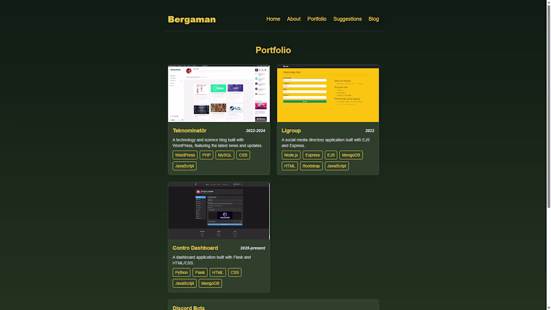 Cover image for Bergaman — Portfolio & Content Platform