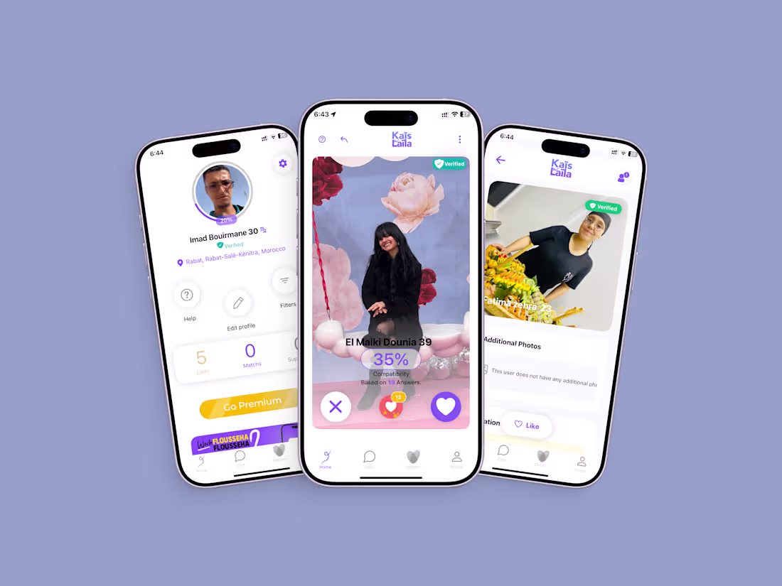 Cover image for Kaïs w Laïla: Dating App for Serious Relationships