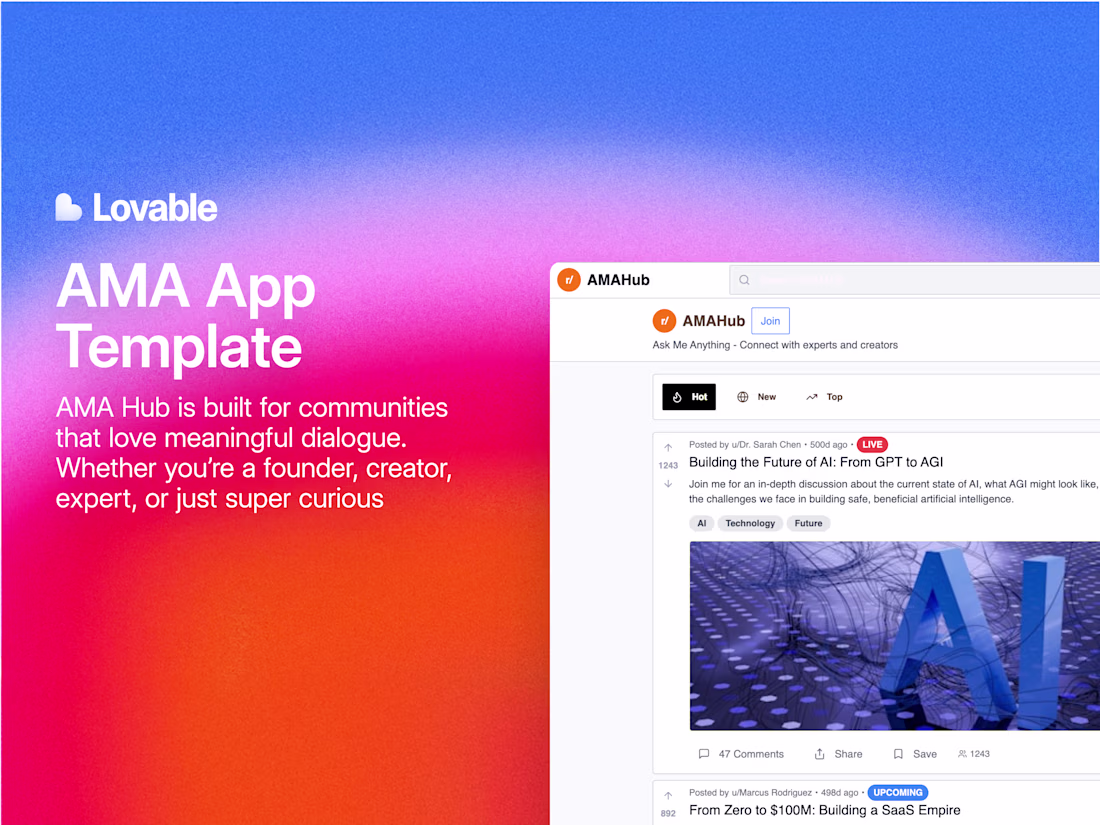 Cover image for AMA Hub - Platform Template