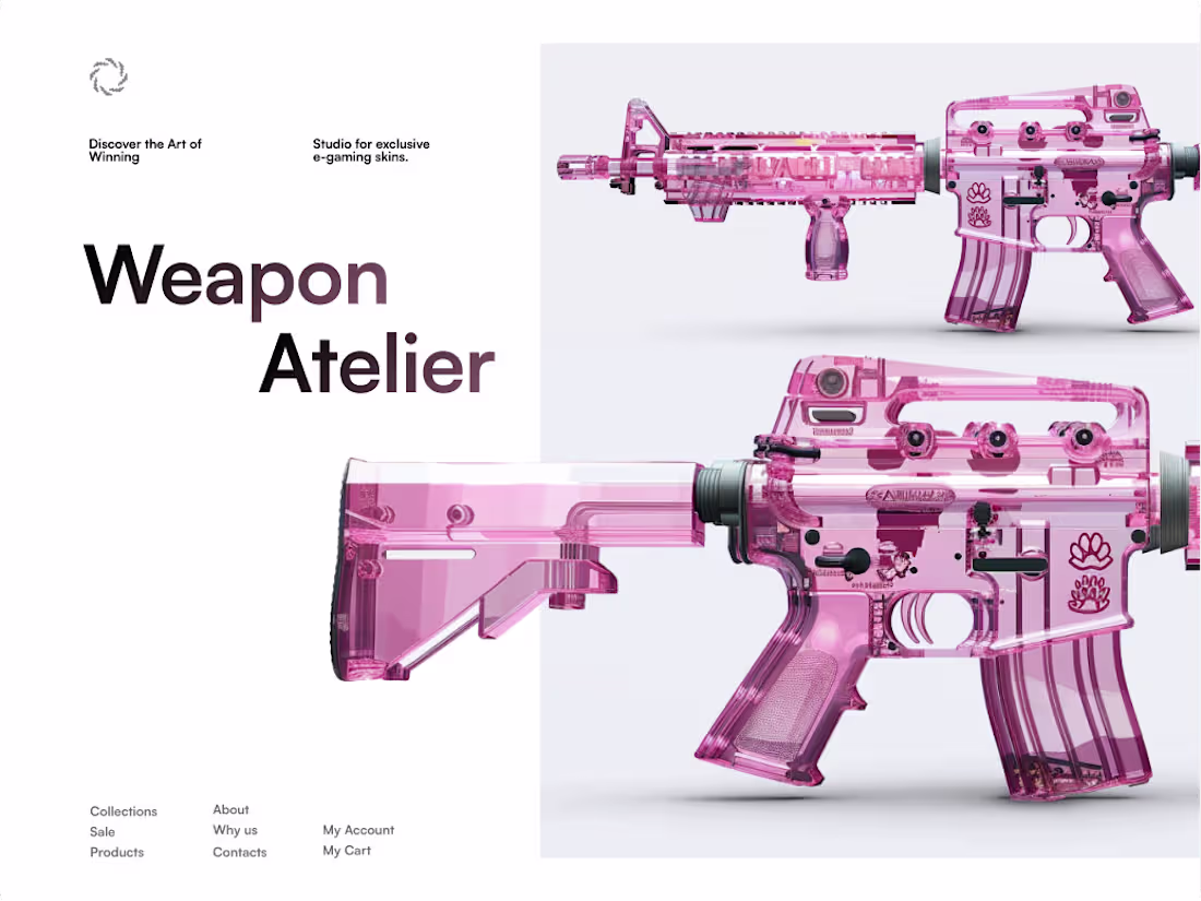 Cover image for UI Design for a Gaming Skins Website | Weapon Atelier