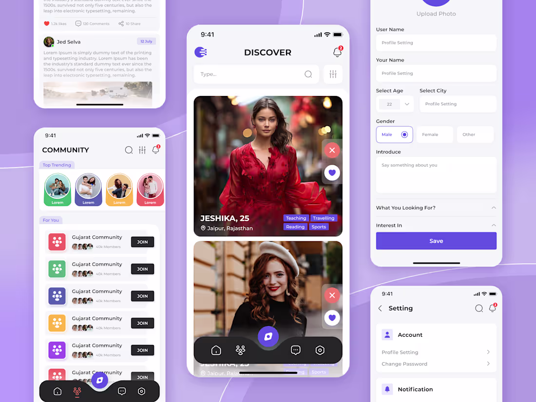 Cover image for Dating + Matrimonial App Redesign