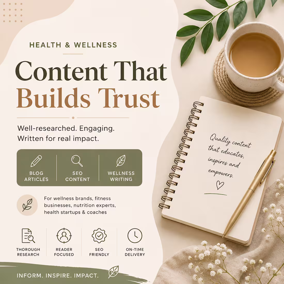 Cover image for Health & Wellness Blog Writing