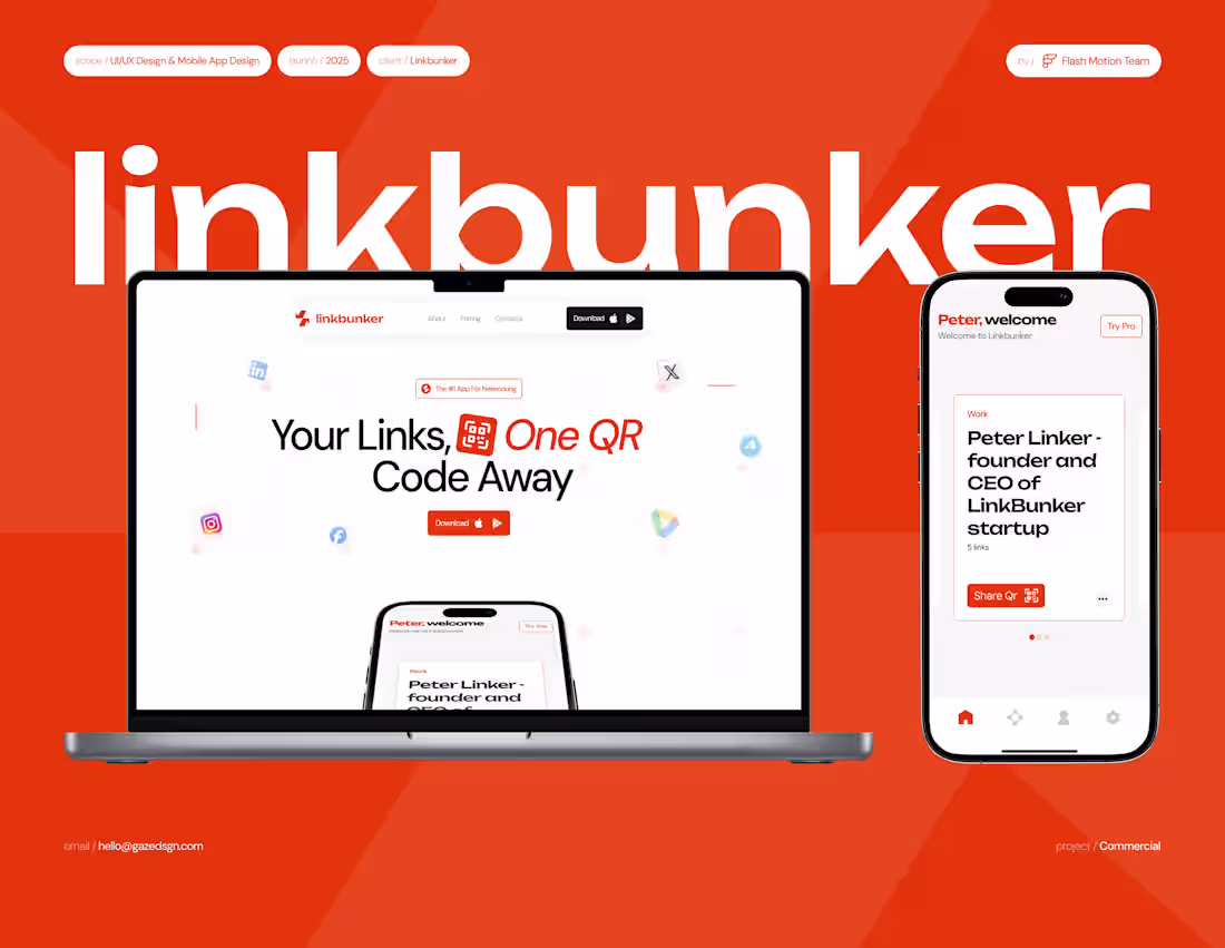 Cover image for UI/UX Website Design for B2B Startup | linkbunker