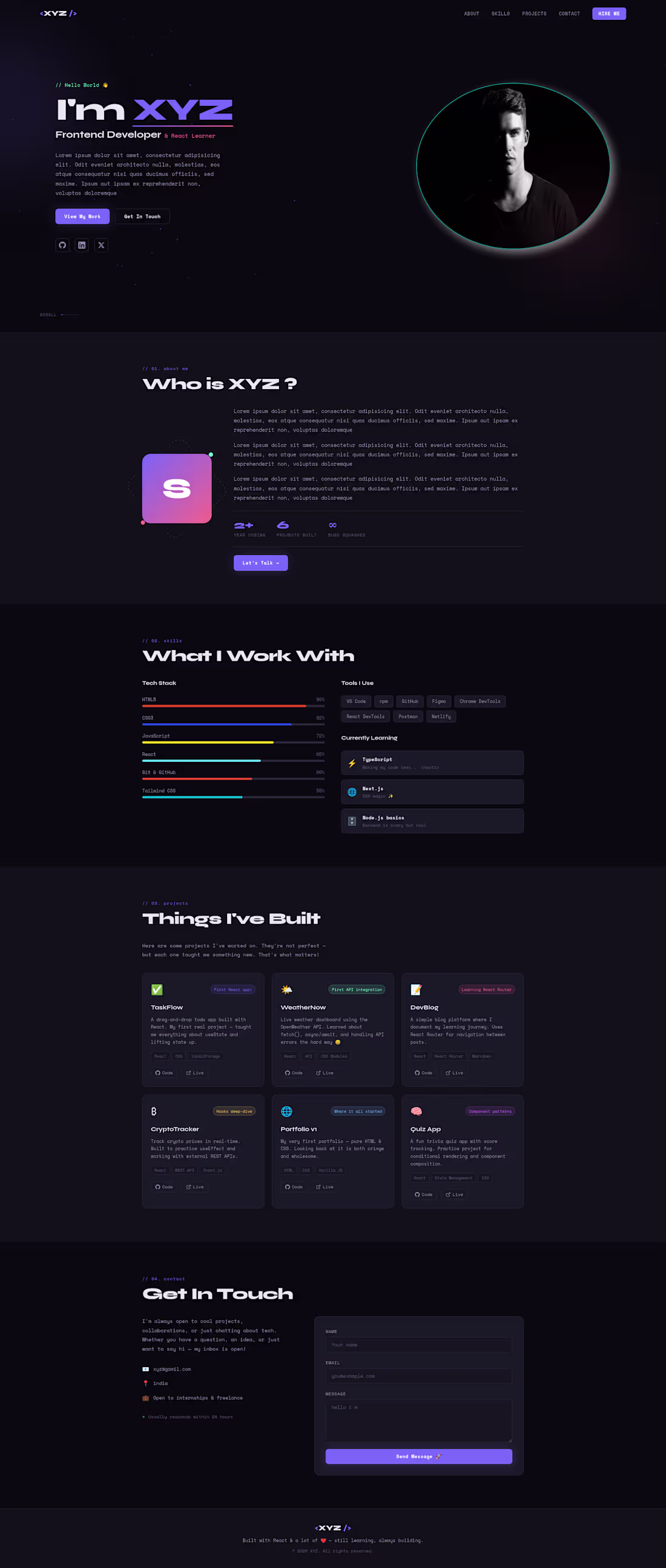 Cover image for Premium React portfolio with clean