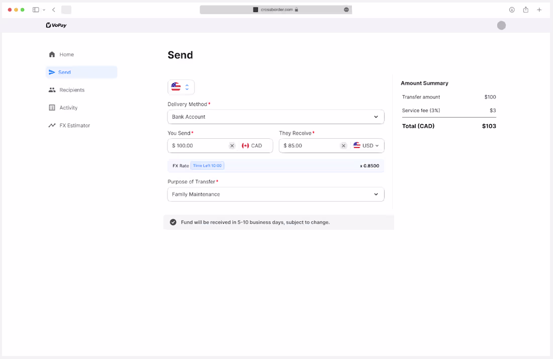 Cover image for VoPay Cross-Border Payment Design
