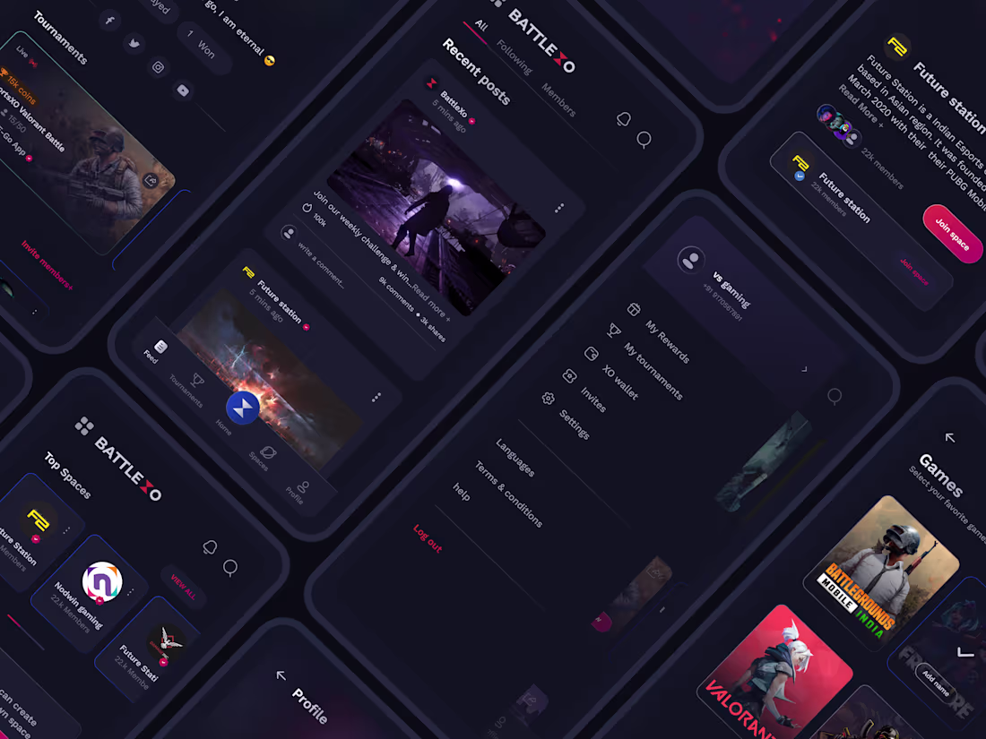 Cover image for BattleXO - Gaming platform UI/UX Design