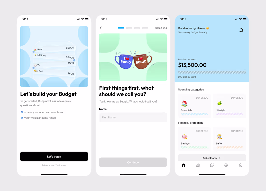 Cover image for some screens from budgio #mobileappdesign
