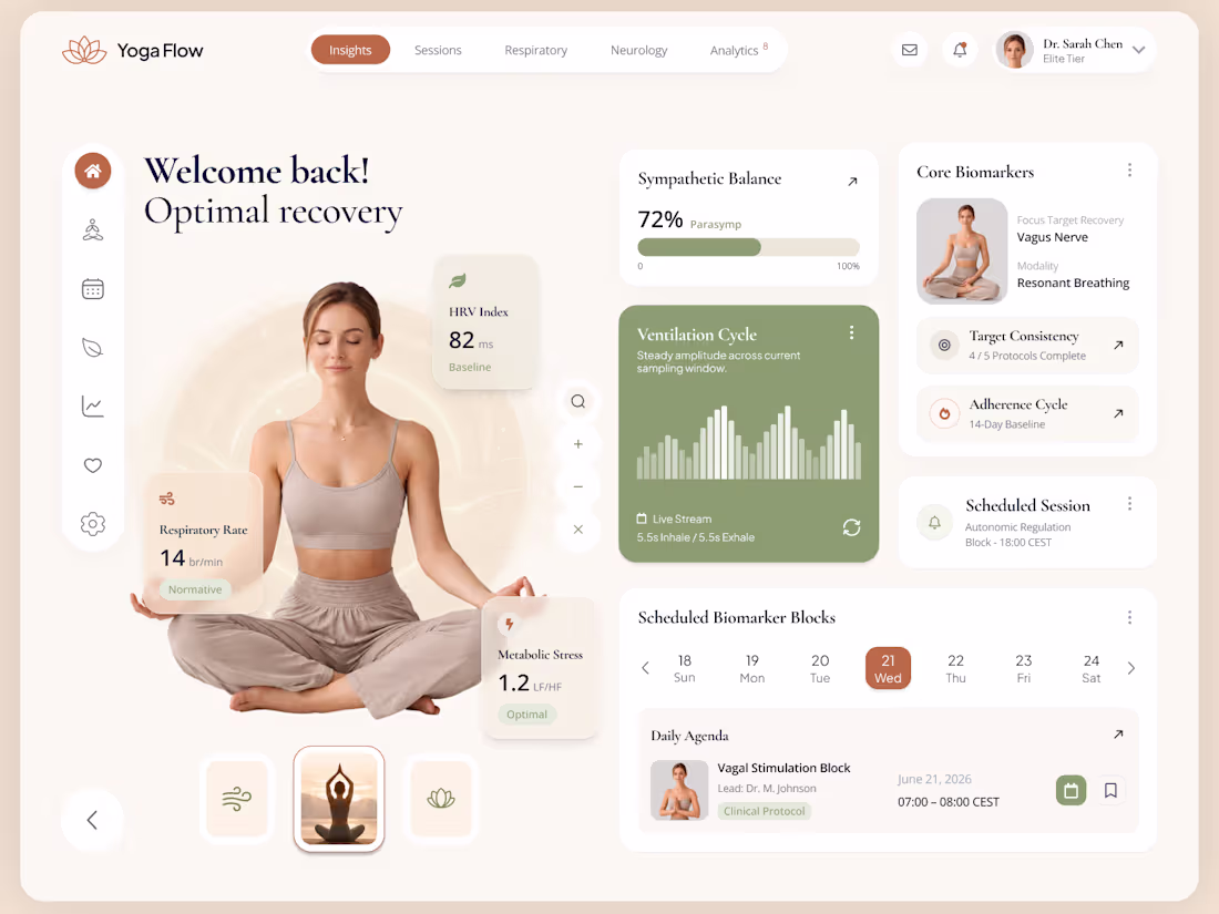Cover image for YogaFlow – Wellness Dashboard UI