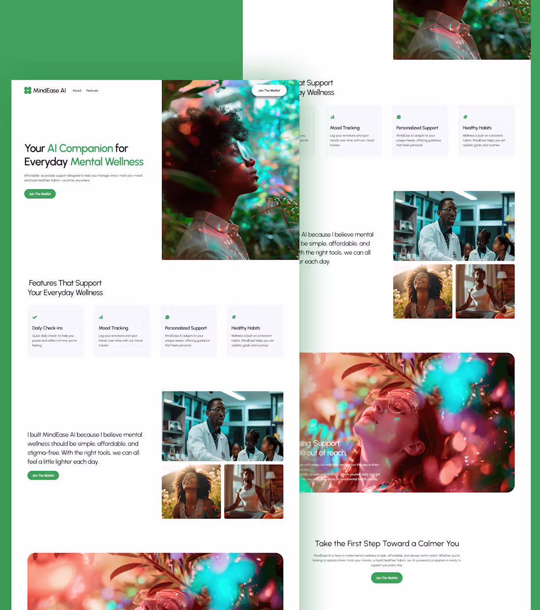 Cover image for Framer Landing page design for a mental wellness brand