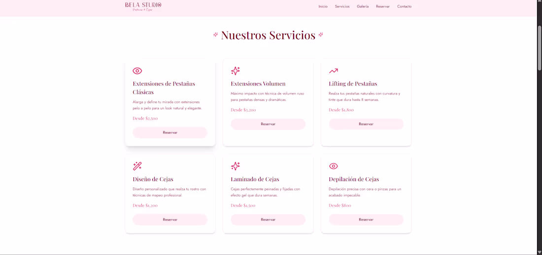 Cover image for Website for Bela Studio, which