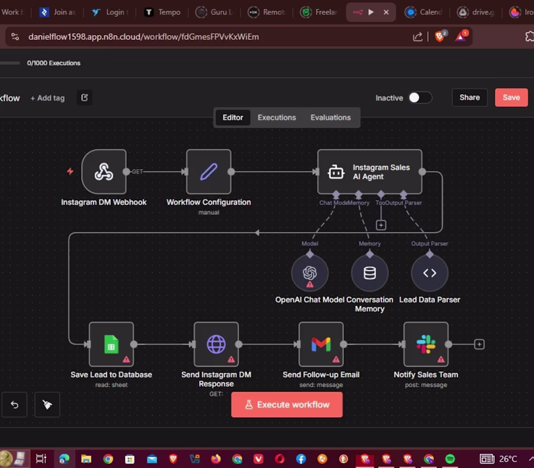 Cover image for Instagram DM AI Sales Funnel – Auto Lead Capture & Follow-Up