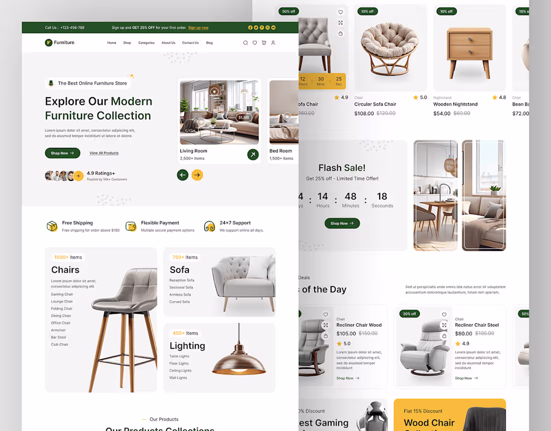 Cover image for Furniture Ecommerce Website | WordPress website