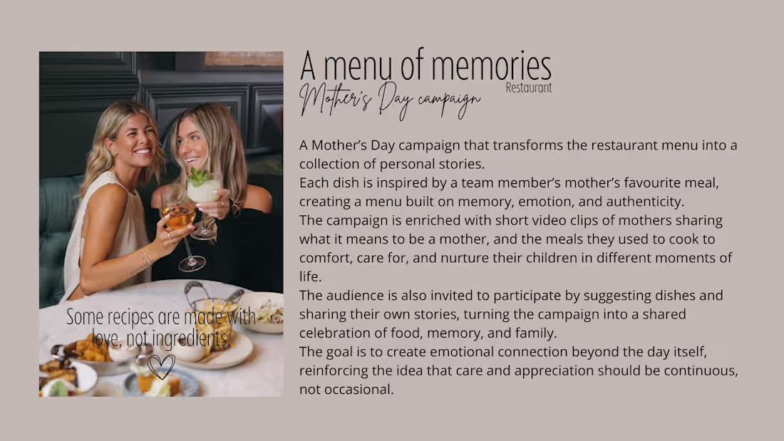 Cover image for A Mother’s Day campaign concept