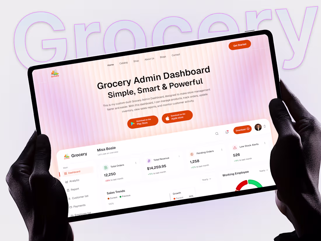 Cover image for Grocery Admin Dashboard UI/UX