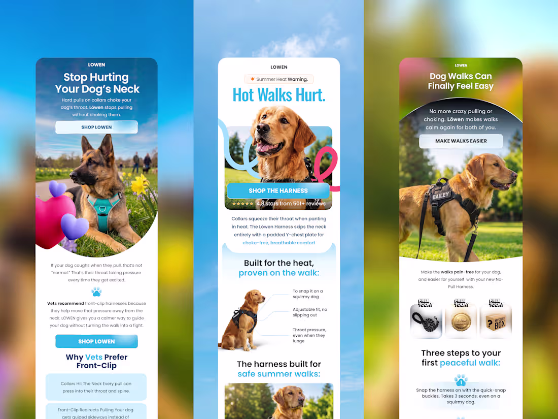 Cover image for High-Converting Email Design for Pet Harness Brand