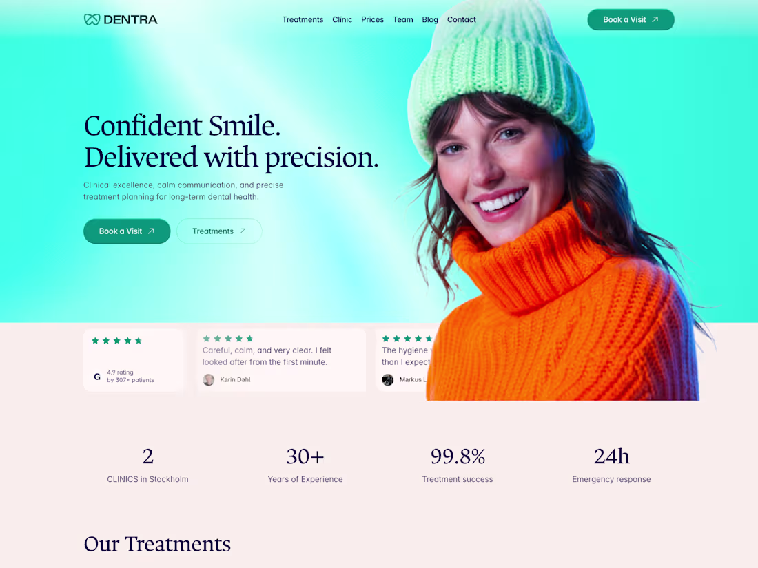 Cover image for Dentra — Dental Clinic Framer Template