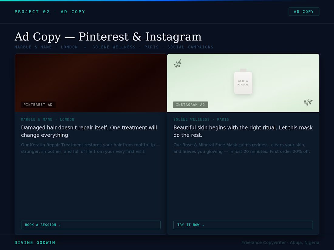 Cover image for Wrote Pinterest and Instagram ads