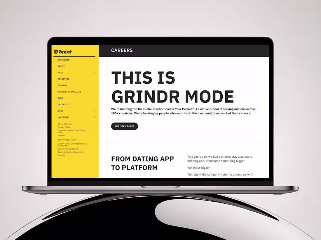 Cover image for Interactive Careers Page Development for Grindr