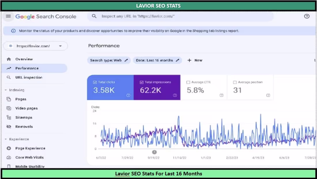 Cover image for 16 Month SEO Performance Stats For Lavior