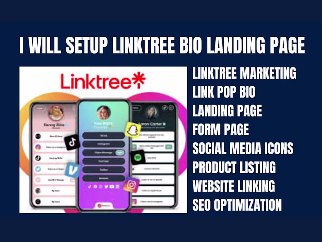 Cover image for I will set up linktree in bio landing page for your social media