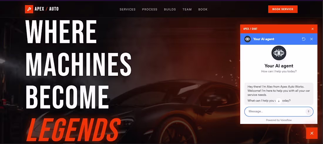 Cover image for Apex Auto Works — AI Chatbot + Landing Page