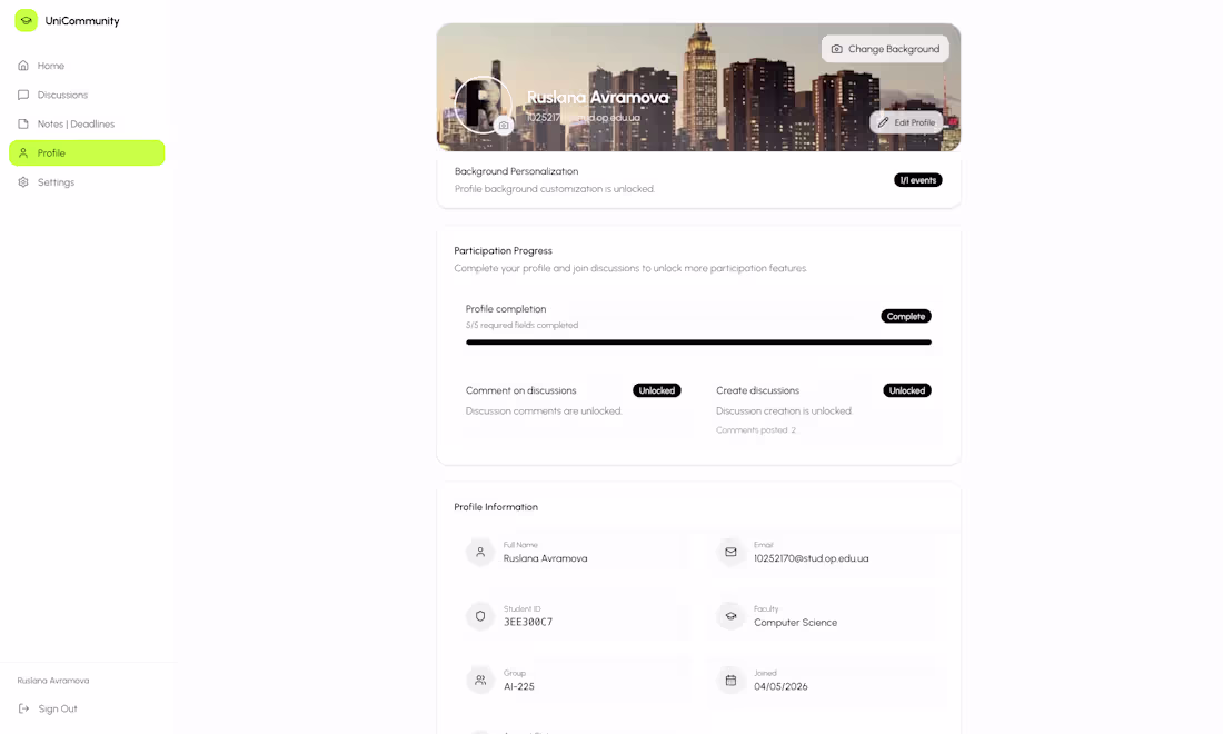 Cover image for UniCommunity - a web platform