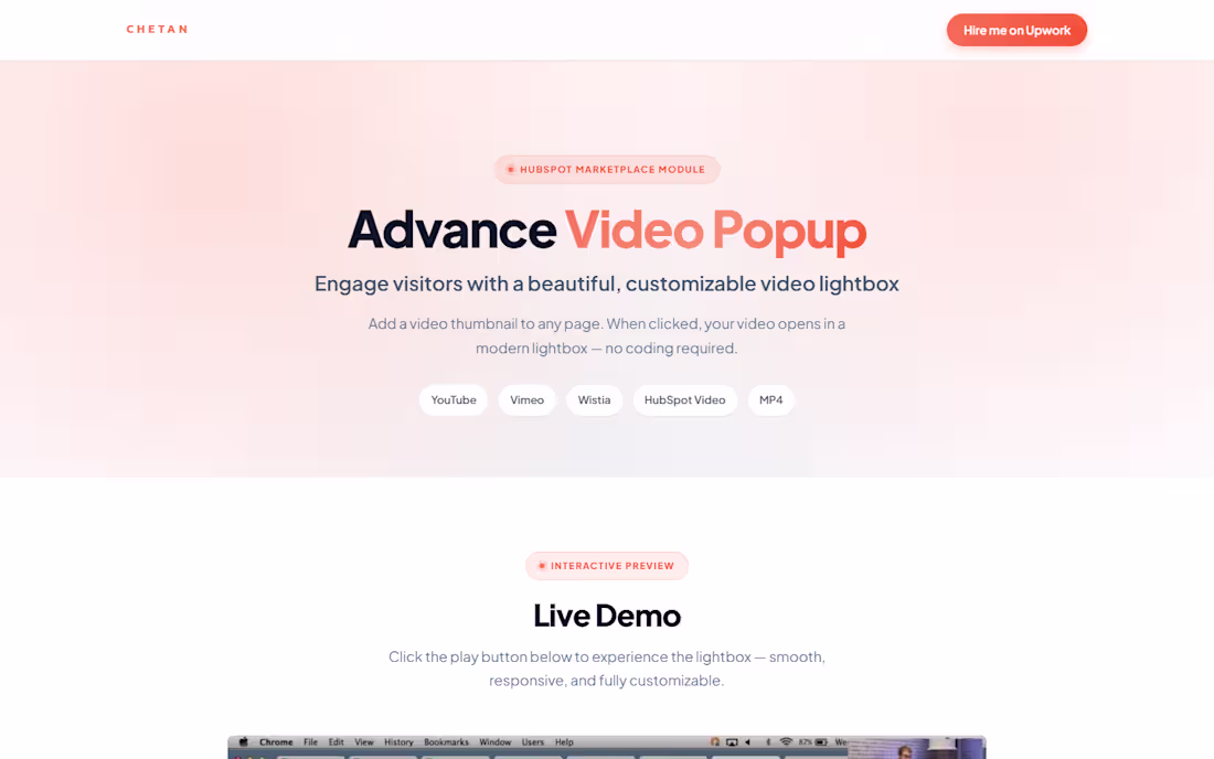 Cover image for Advance Video Popup Module