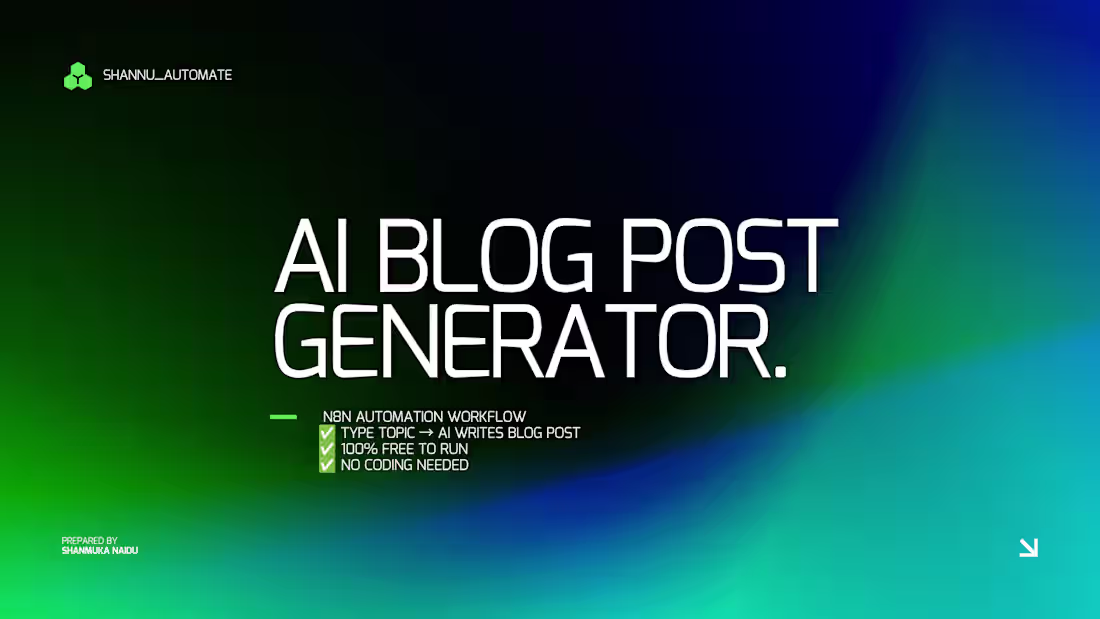 Cover image for AI Blog Post Generator n8n Automation Setup