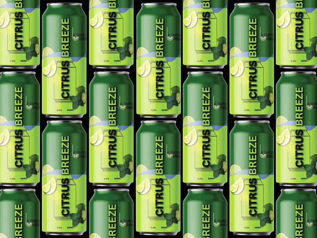 Cover image for Citrus Breeze – Bold Beverage Packaging Design