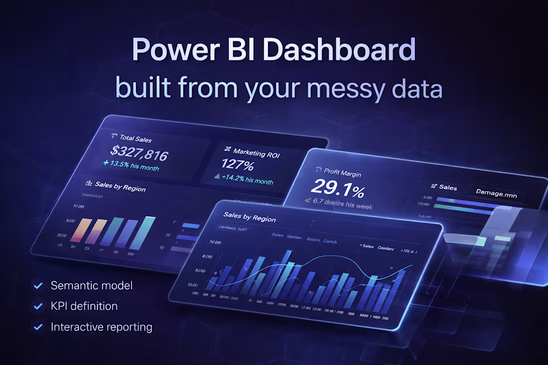 Cover image for Power BI Dashboard built from your messy data