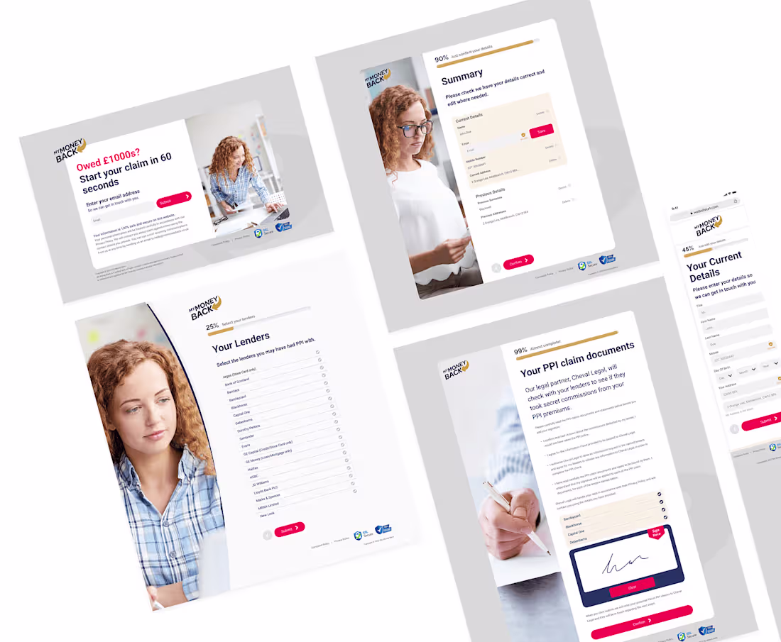 Cover image for MyMoneyBack - Full UX / Ui Design, Flow, Research & Analysis
