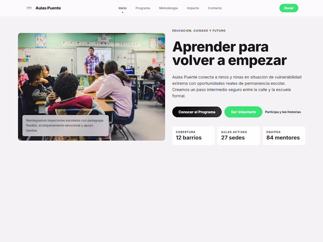 Cover image for Aulas Puente is a responsive