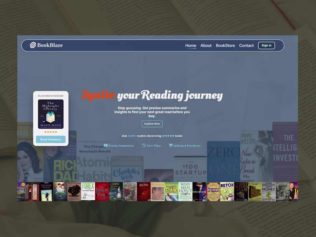 Cover image for BookBlaze – Read Book Summaries Before You Buy