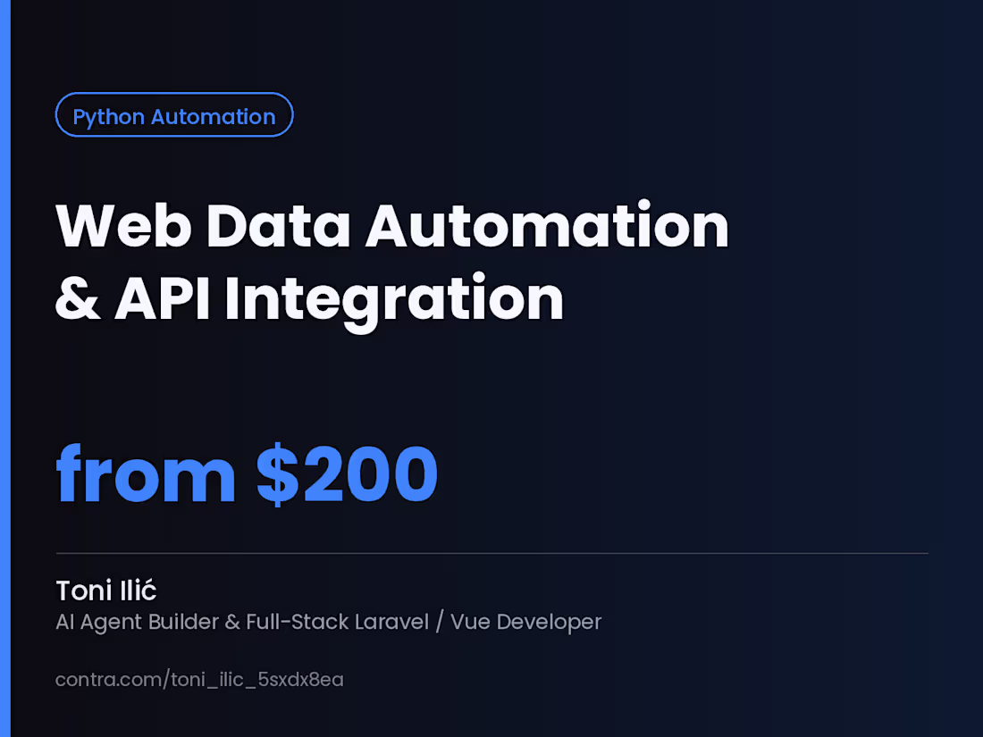 Cover image for Web Data Automation & API Integration Tool