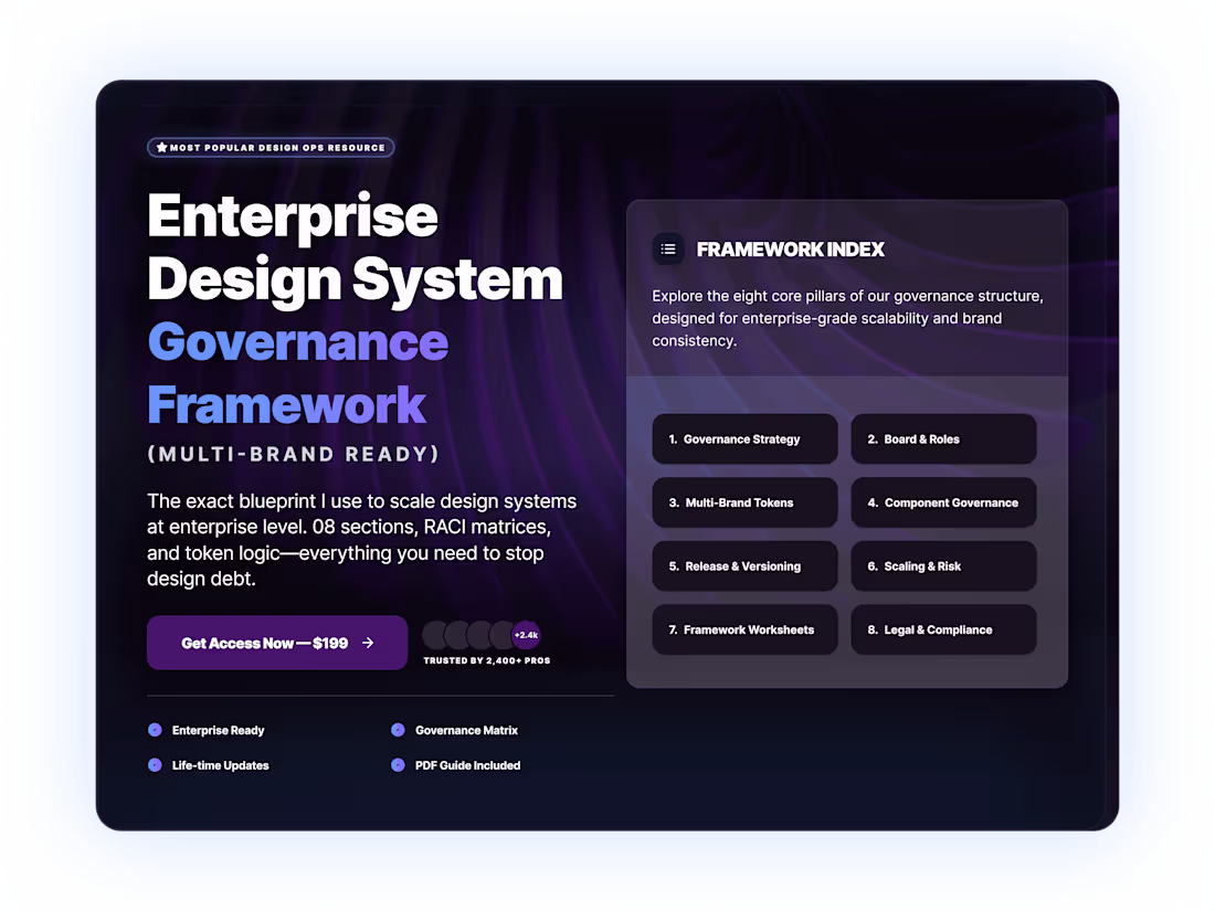 Cover image for Enterprise Design System Governance Framework