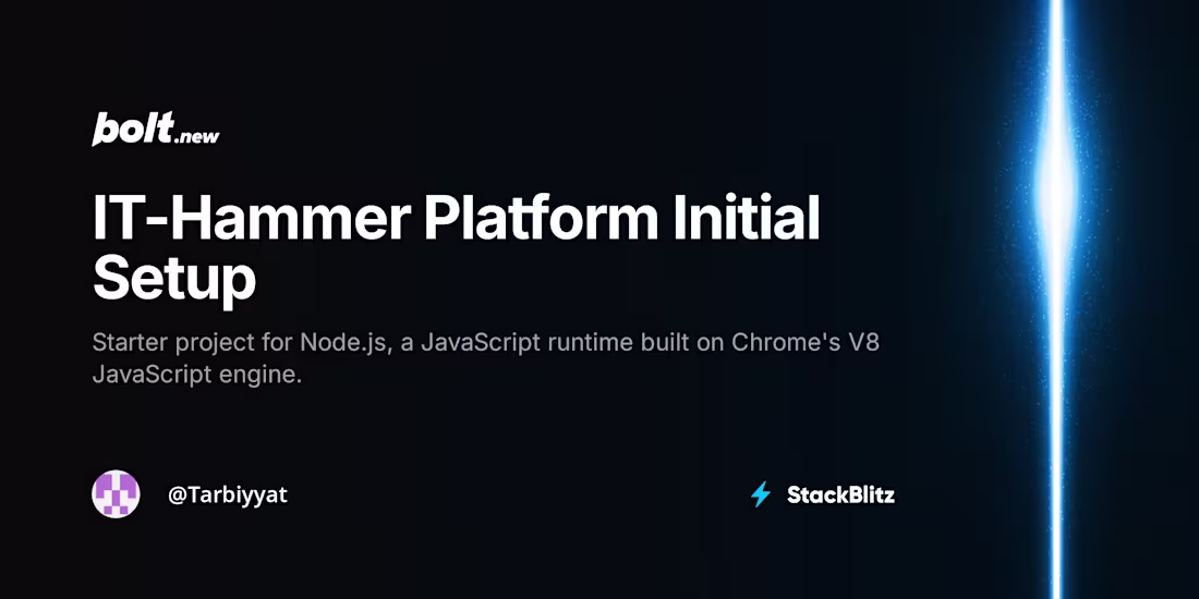 Cover image for IT-Hammer Platform Initial Setup