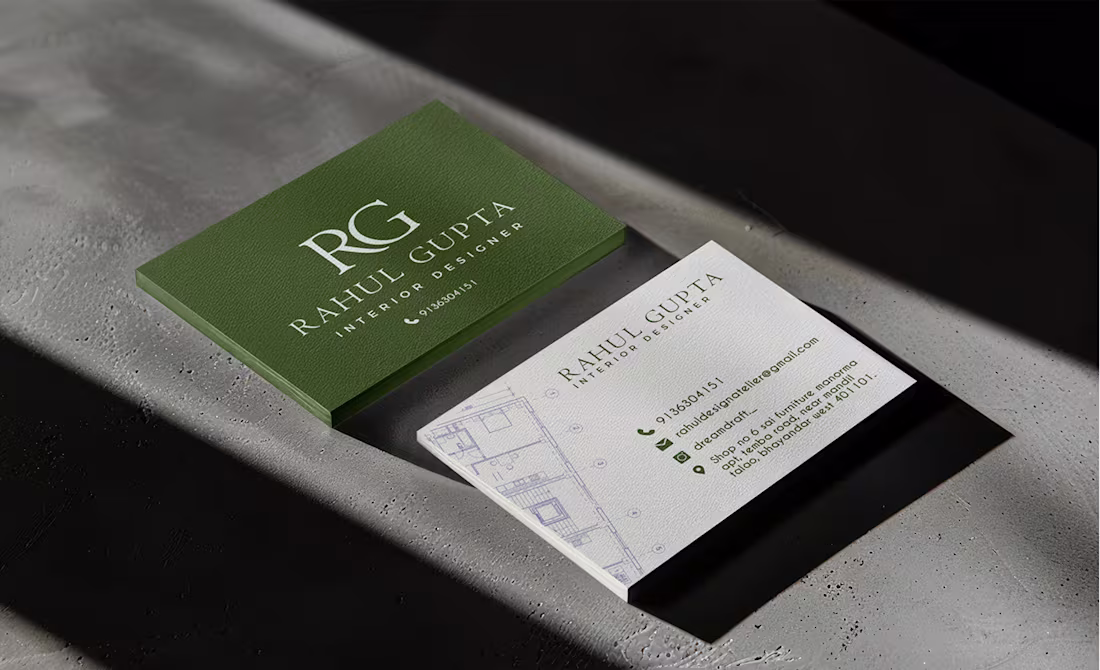 Cover image for Elegant Business Card Design for Interior Designer