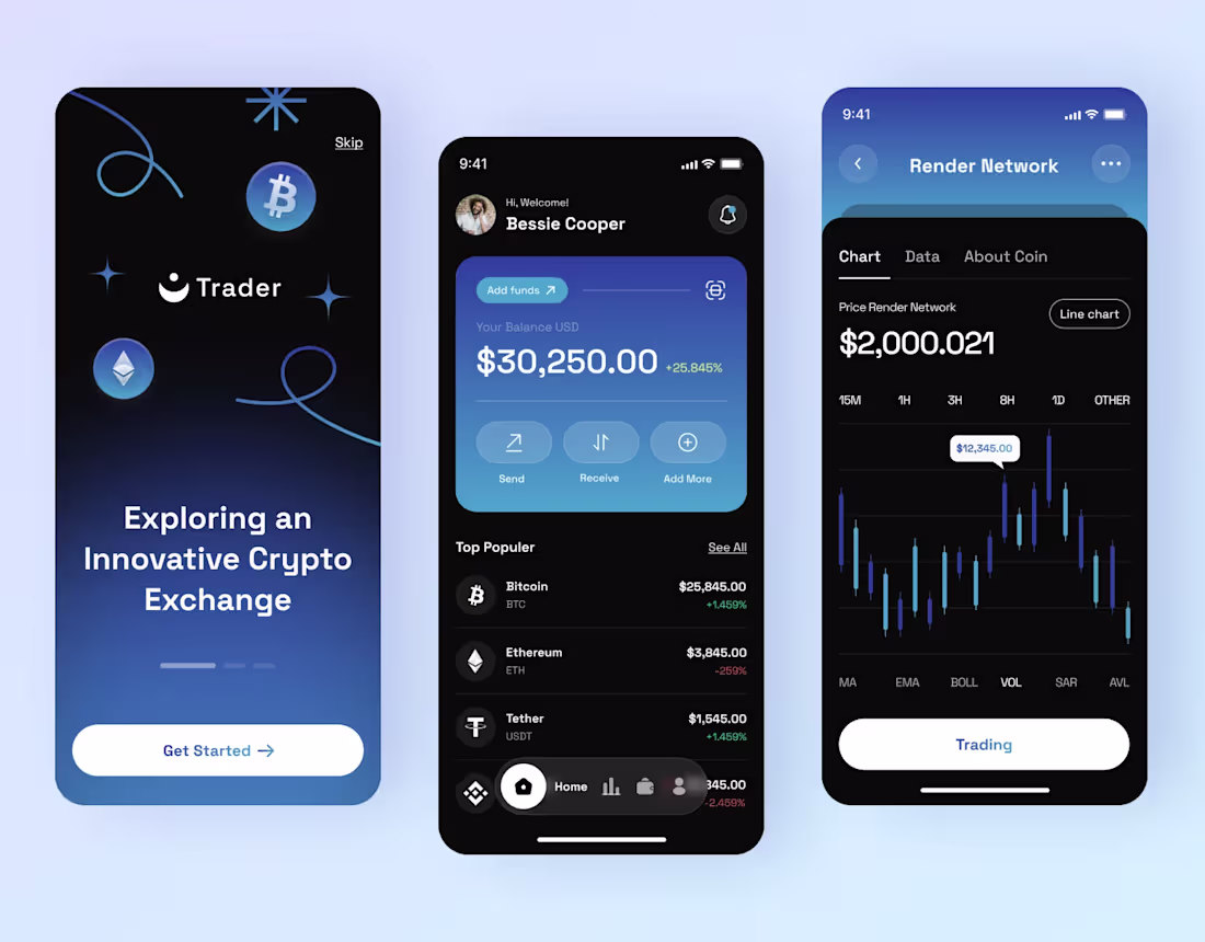 Cover image for Trader - Crypto Trading App,Crypto Wallet App