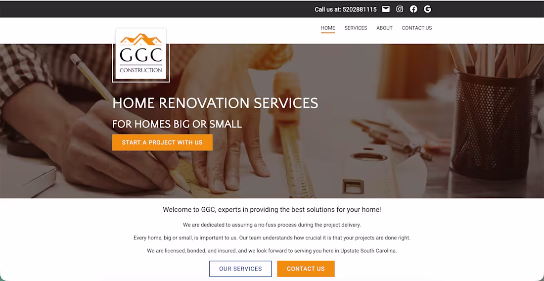Cover image for Website for small renovation company