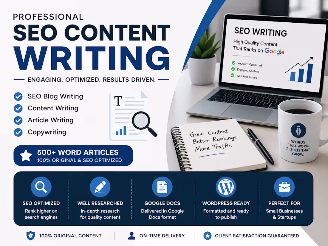 Cover image for SEO Blog Post Writing - 1 Article (500 Words)