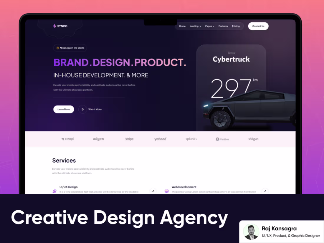 Cover image for SYNCO | Creative Agency Website (Landing Page)