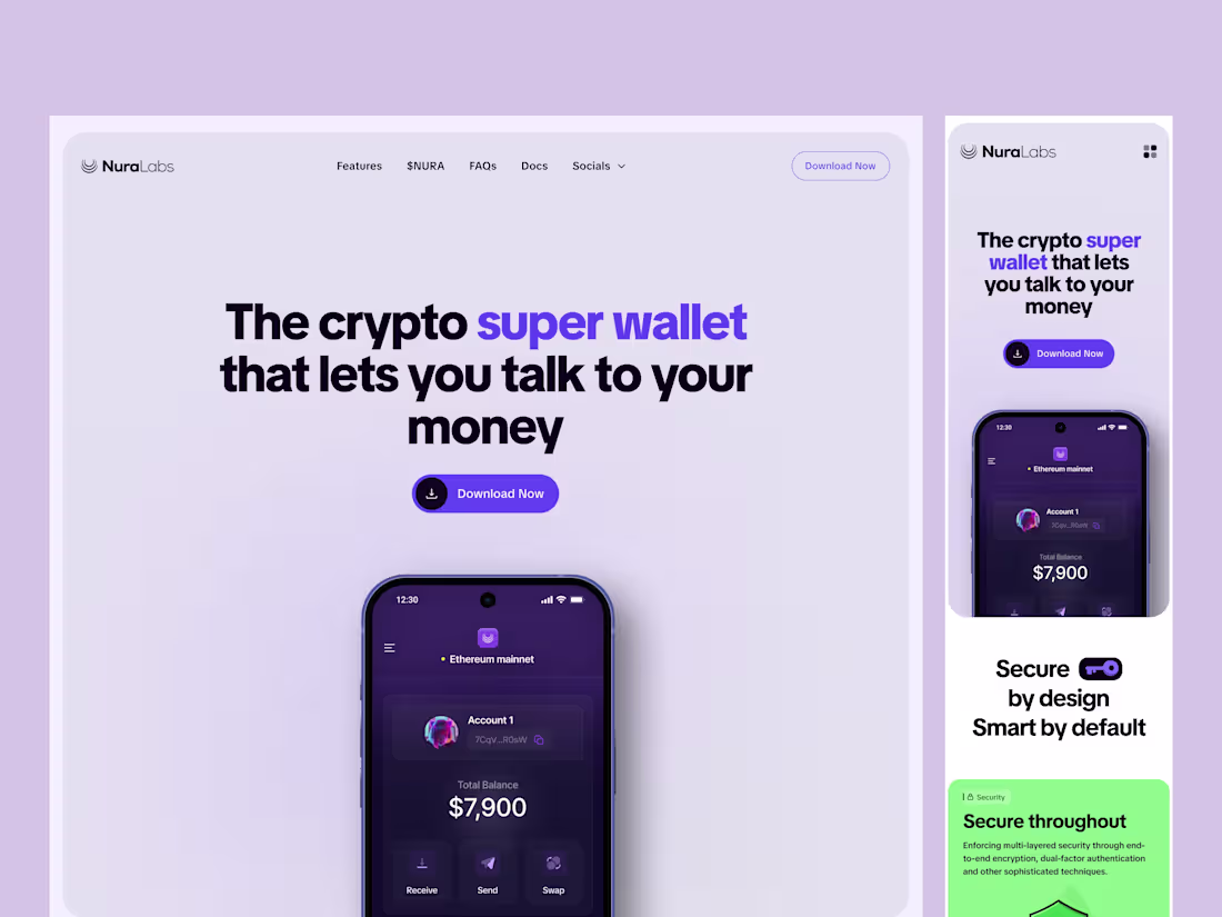Cover image for Landing Page Design for Nura