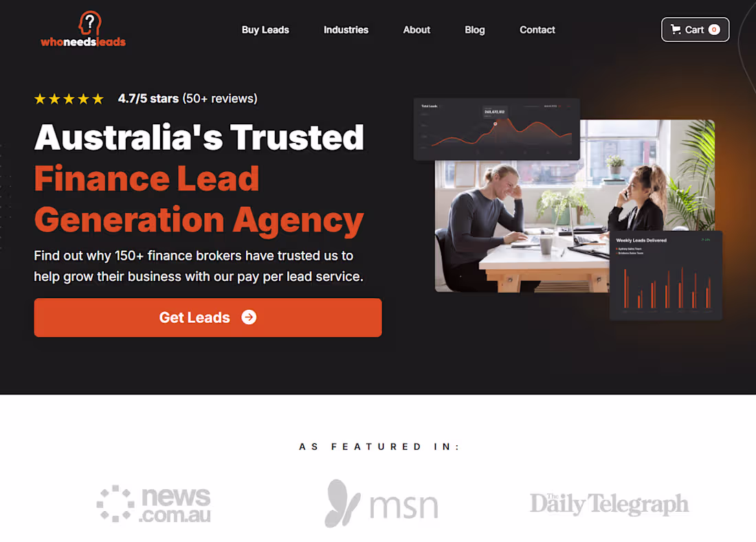 Cover image for Webflow : Australian Finance Lead Gen Website