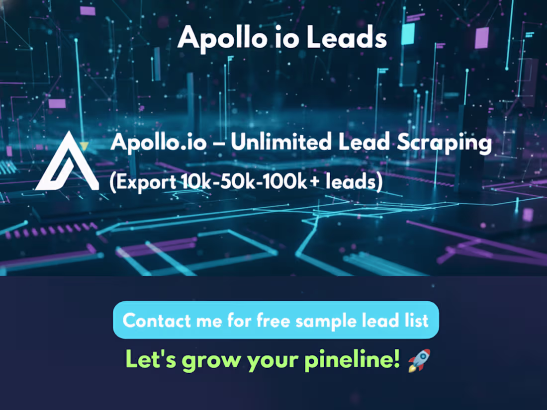 Cover image for Unlimited Verified B2B Email Leads from Apollo.io