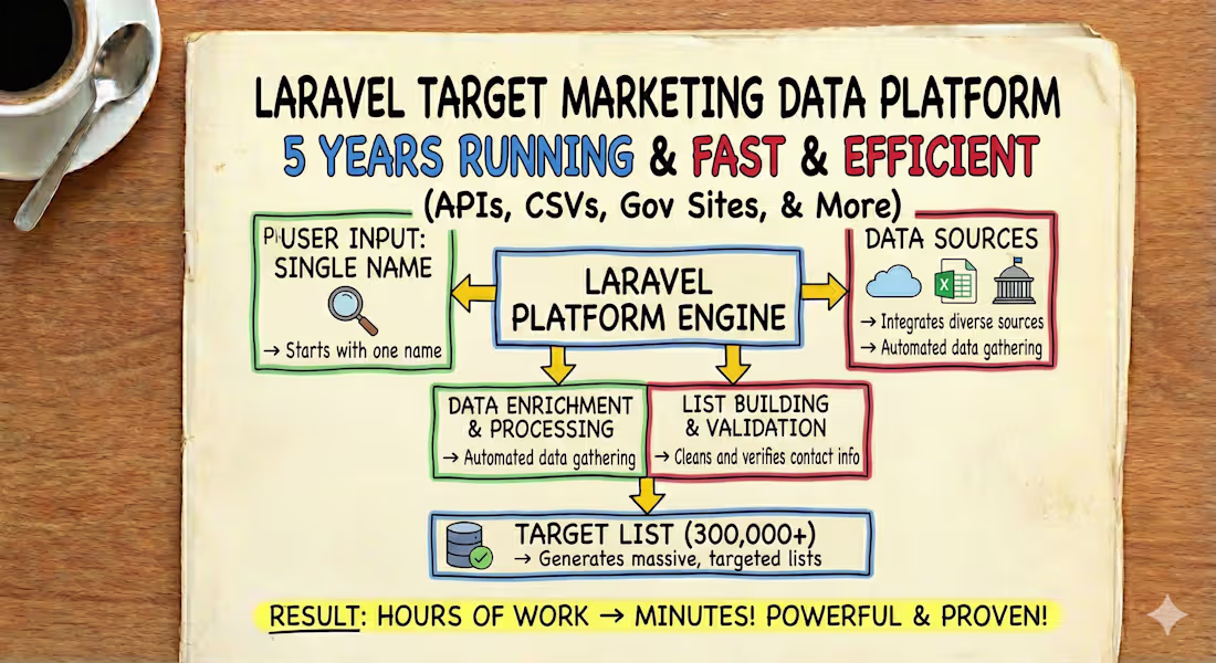Cover image for Laravel Target Marketing Data Platform — Reduced workload