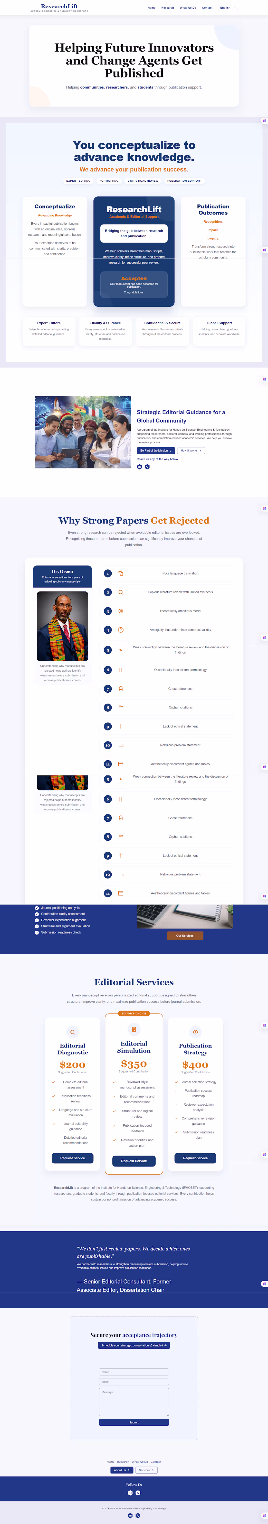Cover image for ResearchLift – Academic Publishing Website