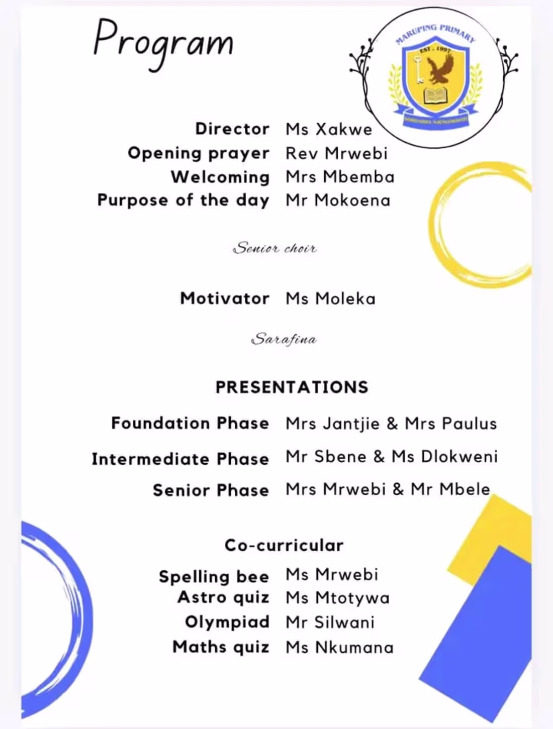 Cover image for Award Ceremony Program