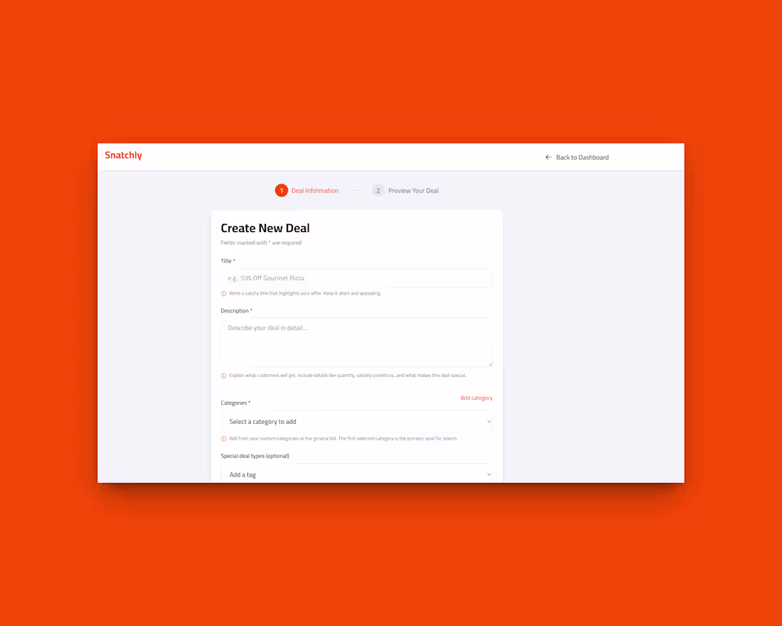 Cover image for Snatchly Deals Marketplace Development