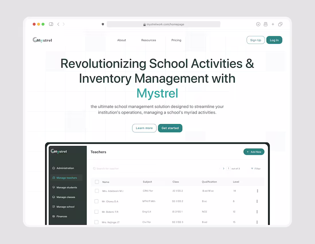 Cover image for School management website :: Behance